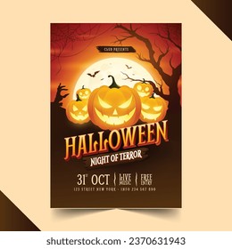 halloween vertical poster template vector design illustration