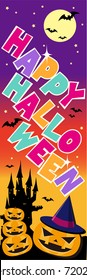 Halloween Vertical Signage Design, Vector