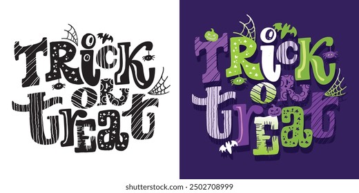 Halloween vibes lettering. Cute hand drawn doodle lettering quote. Lettering for t-shirt design, mug print, bag print, clothes fashion. 100% hand drawn vector image.