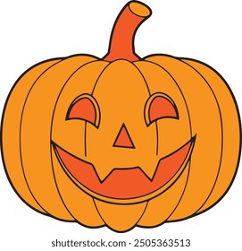 Vibras de Halloween Arte vectorial de calabazas sobre un fondo blanco
