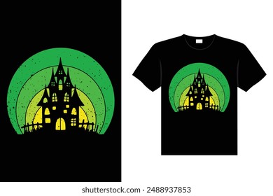 Halloween vintage, retro ,haunted and creepy t shirt design vector graphic
