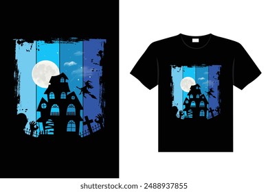 Halloween vintage, retro ,haunted and creepy t shirt design vector graphic
