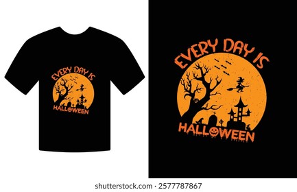 Halloween vintage T-shirt Design ,This vibrant and detailed Halloween