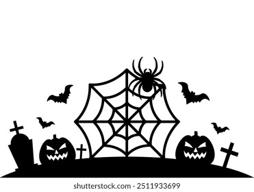 Halloween Vinyl Decal for Window, Halloween Scene Illustration 