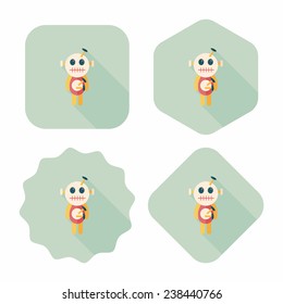 Halloween voodoo doll flat icon with long shadow,eps10