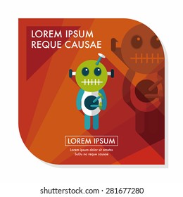 Halloween voodoo doll flat icon with long shadow,eps10