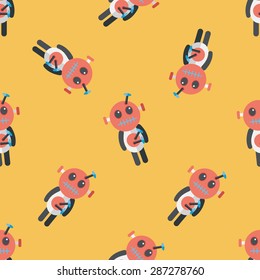 Halloween voodoo doll flat icon,eps10 seamless pattern background