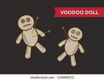 Halloween Voodoo Doll Vector. Voodoo Doll Cartoon Illustration