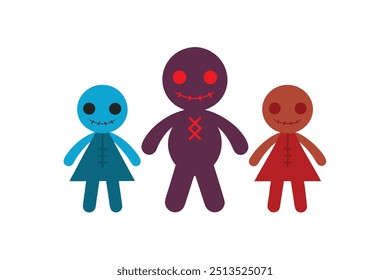 halloween voodoo doll vector illustration