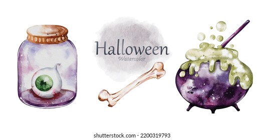 Halloween watercolor Collection illustration vector design great for your compositions or decorate with your artwork.