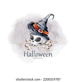 Halloween watercolor illustration vector background design great for your compositions or decorate with your artwork.