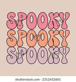      Halloween wavy retro groovy   t-shirt design costume Illustration Pumpkin,   graphic typography quote t shirt design vector. Ready   for print,  tee,  template, Striker, Bag, Mug, cap, cover etc.