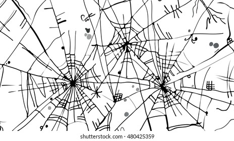 Halloween web background 323-Wt. Eau-forte black-and-white decorative texture vector illustration.