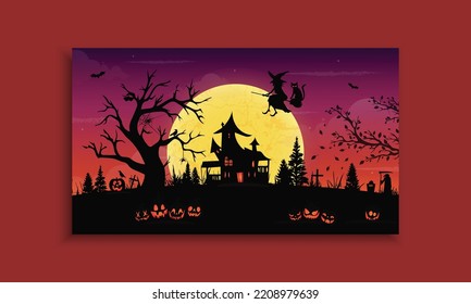Diseño de plantillas de banners web de Halloween