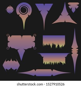Halloween web decorative elements set.