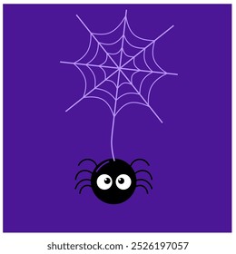 Halloween web with spider background for party. Isolated objects on a transparent background

