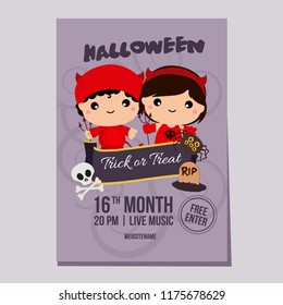 halloween week poster with devil costume