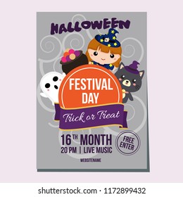 halloween week poster with lovable witch