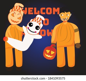 halloween welcome poster illustration design illustration
