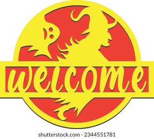 Halloween welcome Round sign Door Hanger laser cut