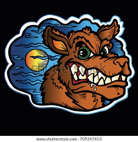 Halloween werewolf cartoon