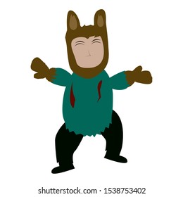 Halloween werewolf costume. Men halloween costume - Vector