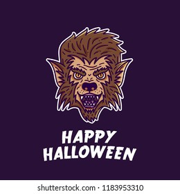 Halloween werewolf illustration