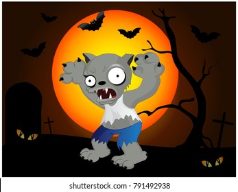 Halloween, werewolf Illustration