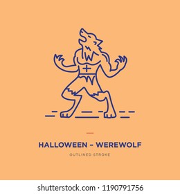 
Halloween Werewolf Line Icon