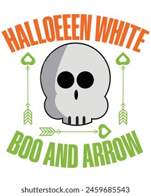 Halloween white boo and arrow T-shirt, Vector File