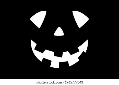 Ilustración vectorial de la emoción de la cara blanca de Halloween aislada en el fondo negro. Imprimir para camisetas o fondos, papel pintado, imágenes, etc. Vector EPS 10
