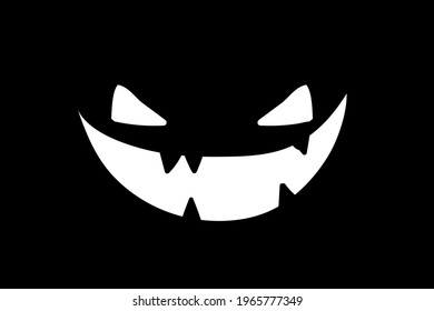Halloween white face emotion vector illustration isolated on black background. Print for t-shirts or backgrounds, wallpaper, pictures etc. Vector EPS 10