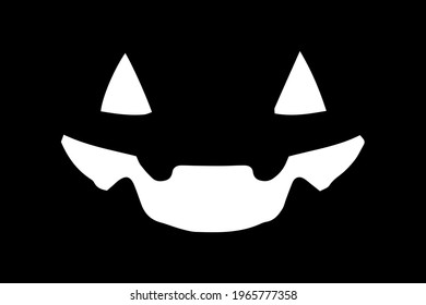 Halloween white face emotion vector illustration isolated on black background. Print for t-shirts or backgrounds, wallpaper, pictures etc. Vector EPS 10