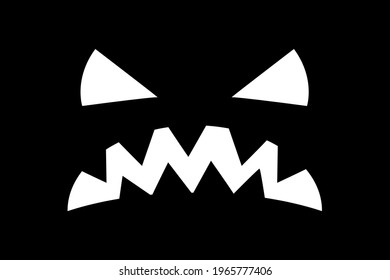 Halloween white face emotion vector illustration isolated on black background. Print for t-shirts or backgrounds, wallpaper, pictures etc. Vector EPS 10