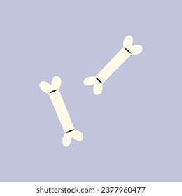 Hueso zombies humanos blancos de Halloween. Espectaculares y lindos huesos para decoraciones de fiestas. Ilustración aislada de material vectorial.