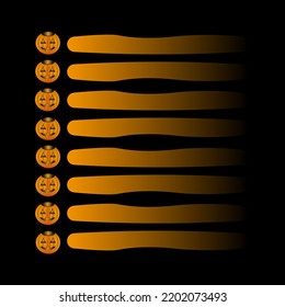 Halloween wish sheet with eight lines and beautiful jack lantern pumpkin To-do list. A sheet for a notebook.