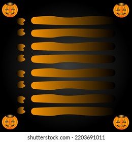 Halloween wish sheet with eight lines and beautiful jack lantern pumpkin To-do list. A sheet for a notebook.
