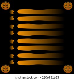 Halloween wish sheet with eight lines and beautiful jack lantern pumpkin To-do list. A sheet for a notebook.