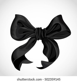 Halloween witch adornment black bow isolated on a white background