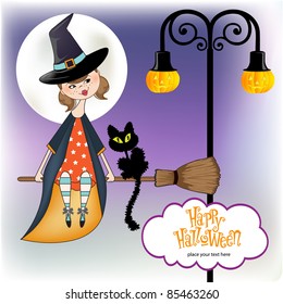 Halloween witch background
