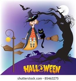 Halloween witch background
