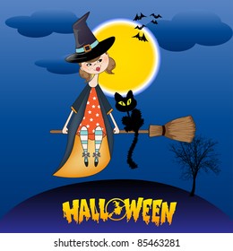 Halloween witch background