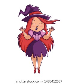 Halloween Witch Background. Vector Illustration Isolated On White Background