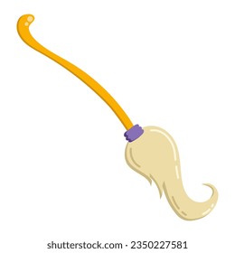 Halloween witch broom sticker, vector art, decoration, symbol and print for Halloween holiday.