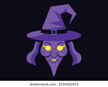 halloween witch with a broom vector