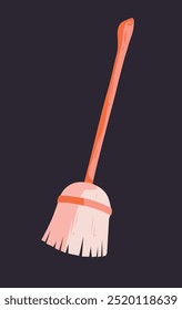 Halloween witch broom vector illustration