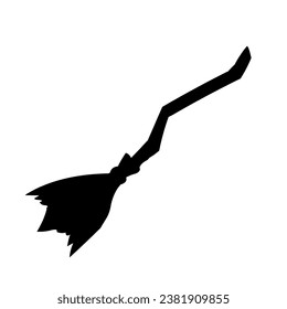 Halloween witch broom Vector isolated on white background
