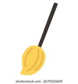 Escoba de bruja de Halloween simple Ilustración vectorial plana