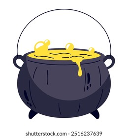 halloween witch cauldron isolated design