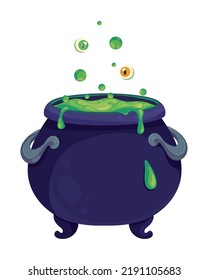 icono aislado de halloween bruja cauldron